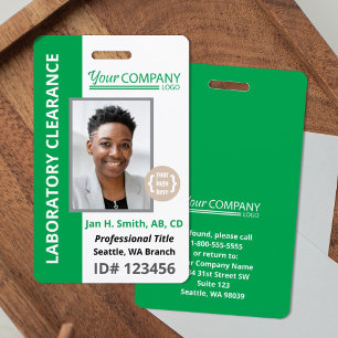 Fett grüne Logo Eintrag Mitarbeiter Foto-ID Ausweis