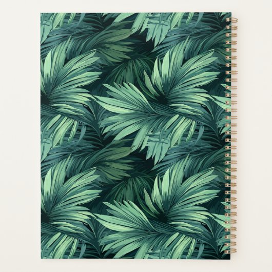 Fett grüner Dschungel tropischer Palmen Muster Planer (Rückseite)