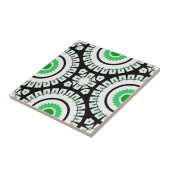 Fett grünes Schwarz-Weiß-geometrisches Muster Fliese (Seite)