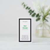 Fett, gut lesbar, schwarz und grün visitenkarte (Stehend Vorderseite)