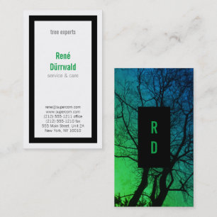 Fett, gut lesbar, schwarz und grüne Baumpfleger Visitenkarte