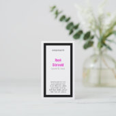 Fett, gut zu lesen, schwarz und magenta visitenkarte (Stehend Vorderseite)