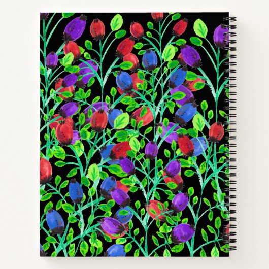 Fett handbemalte Blume Dankesblatt Notizblock (Rückseite)