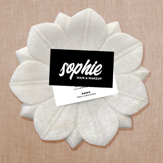 Fett handgeschriebenes Brush Script Black Beauty Visitenkarte