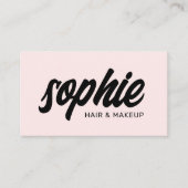 Fett handgeschriebenes Brush-Script Roush Pink Bea Visitenkarte (Vorderseite)