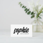 Fett handgeschriebenes Brush-Script Schwarz-weiß B Visitenkarte (Stehend Vorderseite)