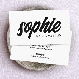 Fett handgeschriebenes Brush-Script Schwarz-weiß B Visitenkarte