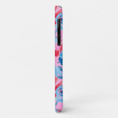 Fett handgestrichene blau-blaue Rosa Monogramm Case-Mate iPhone Hülle (Hinten/Links)