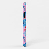 Fett handgestrichene blau-blaue Rosa Monogramm Case-Mate iPhone Hülle (Hinten/Rechts)