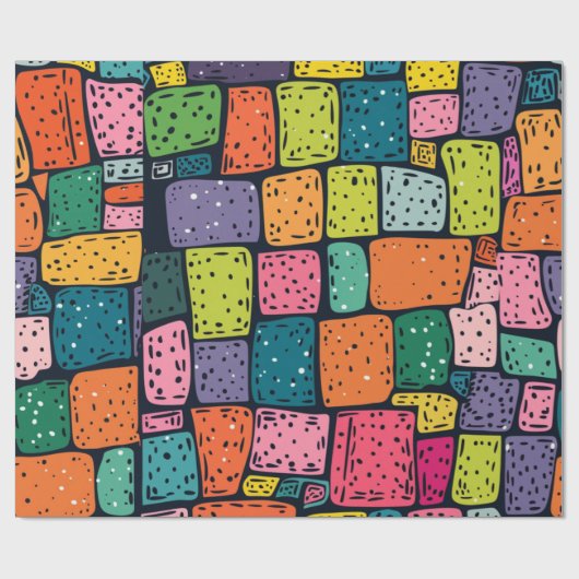 Fett handrawn Squares Geschenkpapier (Flach)