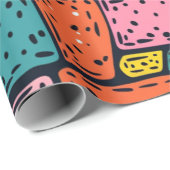 Fett handrawn Squares Geschenkpapier (Rolleneckpunkt)