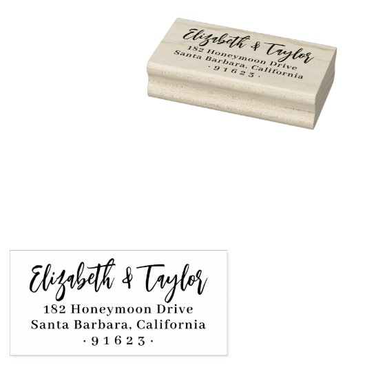 Fett handschriftlich Hochzeitspaare Rücksendeadres Gummistempel (Stempel)