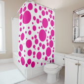 Fett heißrosa Polka Dots Duschvorhang (Beispiel)