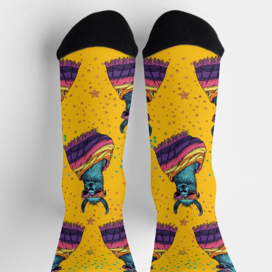 Fett, hell Llama in Sonnenbrillendesign Socken (Oben)