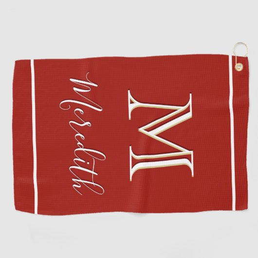 Fett hell mit einem einzigartigen 3-farbigen Monog Golfhandtuch (Horizontal)