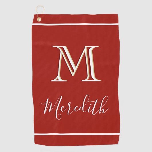 Fett hell mit einem einzigartigen 3-farbigen Monog Golfhandtuch (Vorderseite)