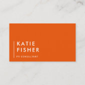 Fett & hell: Modernes Orange & Weiß Visitenkarte (Rückseite)