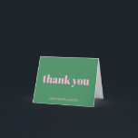 Fett hell Modernes Retro Rosa Grün Geburtstag Dankeskarte<br><div class="desc">Fett hell Modernes Retro Rosa Grün 50. Geburtstag Custom geklappt dank Karte</div>