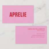 Fett hell Modernes Rotes Rosa Kreativ Beruflich Visitenkarte (Vorne/Hinten)