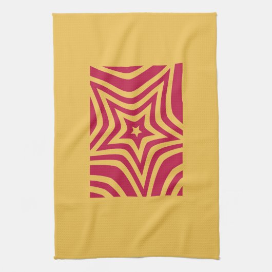 Fett & hell Rot & Weißer Stern in einem Vector-Mus Geschirrtuch (Vertikal)