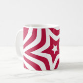 Fett & hell Rot & Weißer Stern in einem Vector-Mus Kaffeetasse (Vorderseite Links)