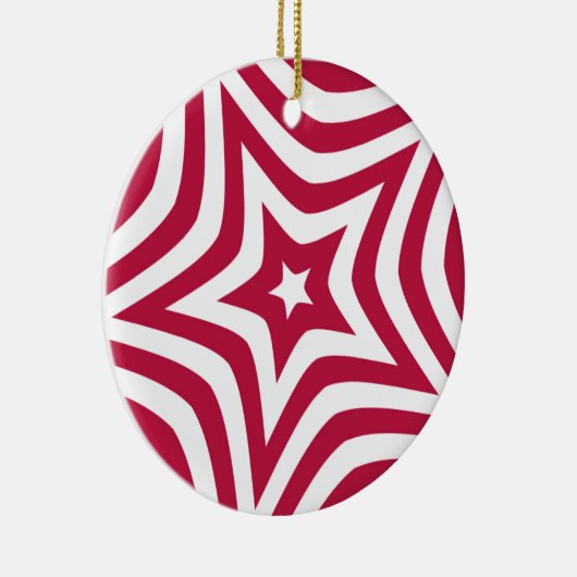 Fett & hell Rot & Weißer Stern in einem Vector-Mus Keramikornament (Rechts)