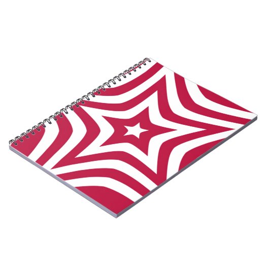 Fett & hell Rot & Weißer Stern in einem Vector-Mus Notizblock (Linke Seite)