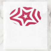 Fett & hell Rot & Weißer Stern in einem Vector-Mus Ovaler Aufkleber (Tasche)