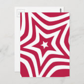 Fett & hell Rot & Weißer Stern in einem Vector-Mus Postkarte (Vorne/Hinten)