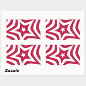 Fett & hell Rot & Weißer Stern in einem Vector-Mus Rechteckiger Aufkleber (Blatt)