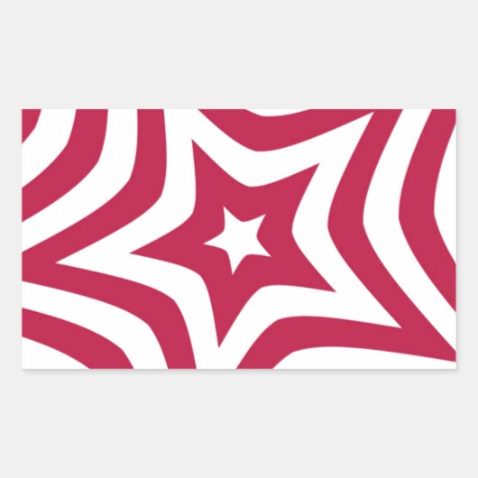 Fett & hell Rot & Weißer Stern in einem Vector-Mus Rechteckiger Aufkleber (Vorderseite)