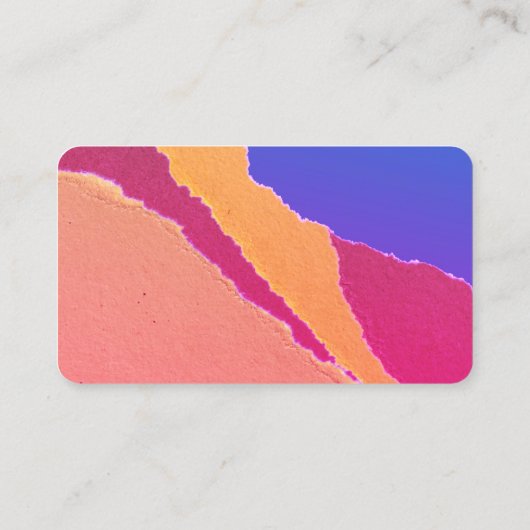 fett, hell zerrissenes Papier, modern orange, lila Visitenkarte (Rückseite)