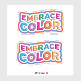 Fett helles Embrace Color Slogan Fun Set Aufkleber