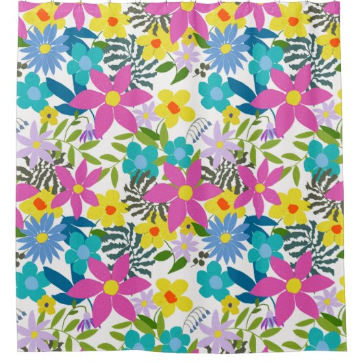 Fett helles, modernes Design tropischer Blume Duschvorhang (Vorderseite)