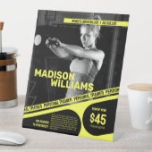 Fett-Hellgelbes Personal Trainer-Foto Sockelschild (In Situ)