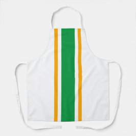 Fett hellgrüne gelbe Streifen auf weiß Schürze