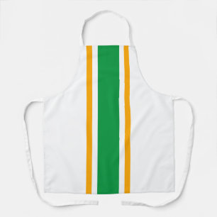 Fett hellgrüne gelbe Streifen auf weiß Schürze