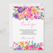 Fett hellrosa, blumenfarbenes Brautparty Dankeskarte (Vorderseite)