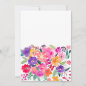 Fett hellrosa, blumenfarbenes Brautparty Dankeskarte (Rückseite)