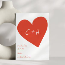 Fett Herz Liebe Paare Initialen Save the Date