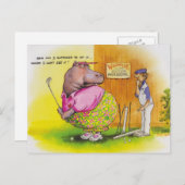 Fett-Hippie-Golf Postkarte (Vorne/Hinten)