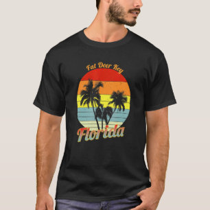 Fett Hirschschlüssel Florida Retro Tropische Palme T-Shirt