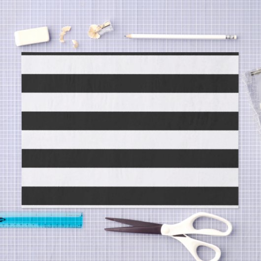 Fett Horizontale Schwarz-Weiß-Streifen Seidenpapier (Handwerk)