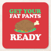 Fett Hose fertig Rechteckiger Pappuntersetzer (Vorderseite)