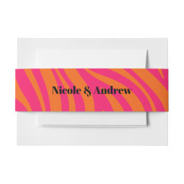 Fett Hot Pink und Orange Abstrakt mit Namen Einladungsbanderole