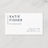 Fett in Blau und Weiß: Modernes Minimalistisch Visitenkarte (Vorderseite)