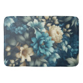 Fett in Blau und zarte Creme Florals Badematte (Vorderseite)