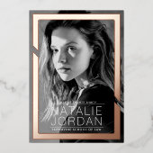 Fett in Gold Abschluss Foil Einladung (Vorderseite)