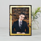 Fett in Gold-Abschluss Folieneinladung (Stehend vorne)