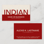 Fett INDIAN (Farbe anpassbar) Visitenkarte (Vorne/Hinten)